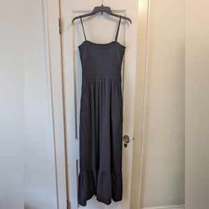 PACT new Women's Black Revive Smocked Maxi Dress XL